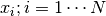 x_i; i=1\cdots N